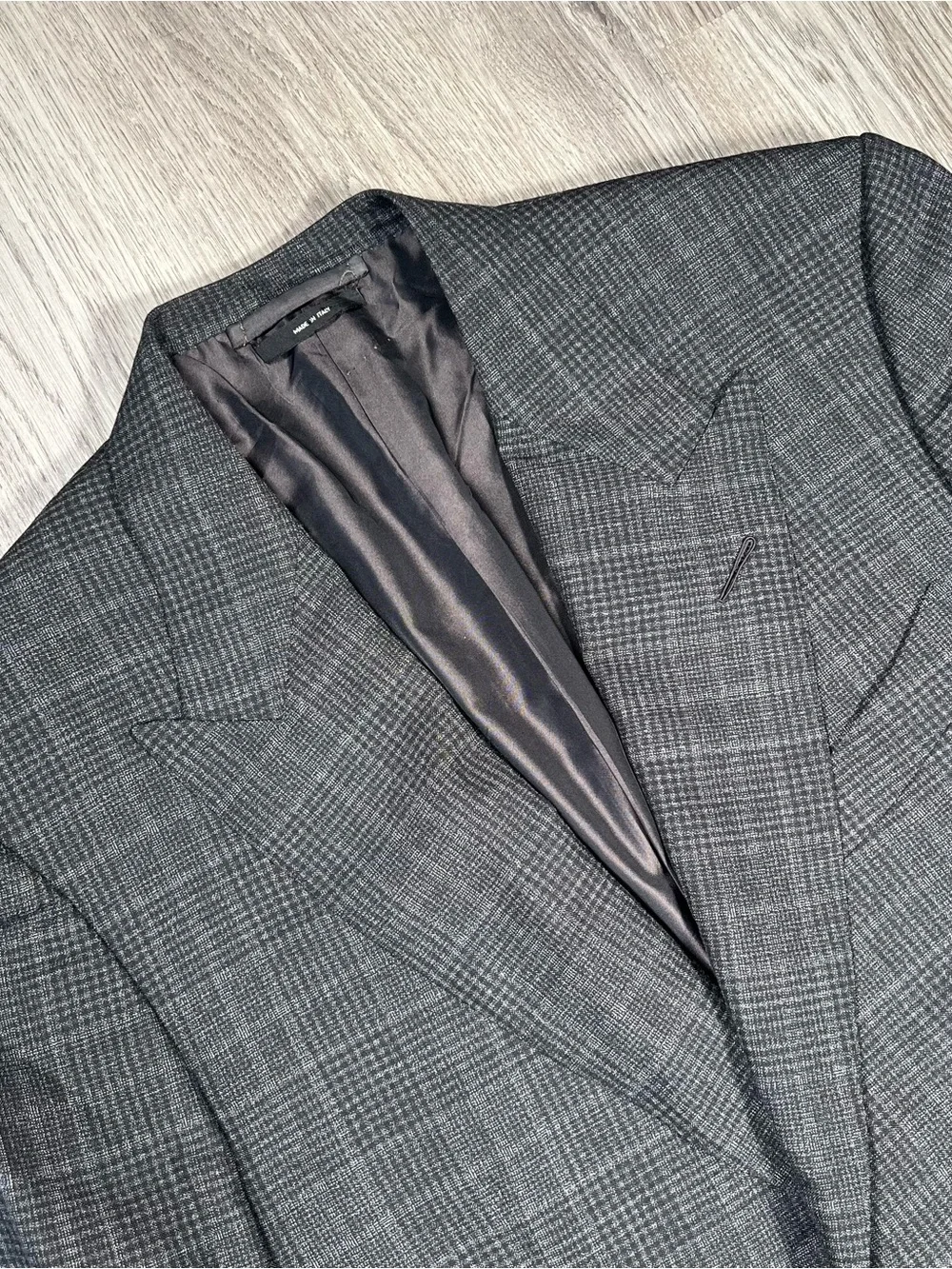 Tom Ford Grey Plaid Wool Blazer 40R Mens Suit Jacket Windsor Peak Lapel Italy